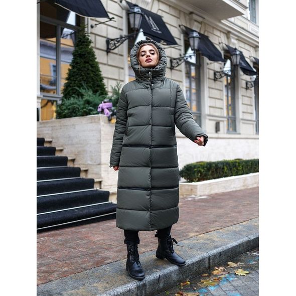 Женское пальто трансформер три длины в одной цвет хаки 30132, Цвет: Хаки, Размер: M (44 UKR), фото , изображение 5