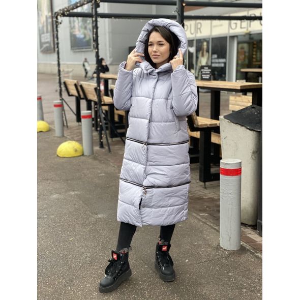 Женское пальто трансформер три длины в одной цвет серый 30132, Цвет: Серый, Размер: M (44 UKR), фото 