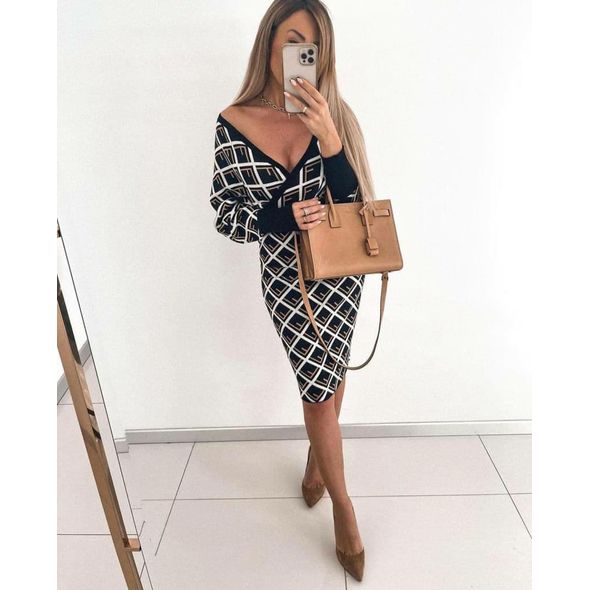 Красивое вязаное платье черное с длинным рукавом 3027, Цвет: Черный, Размер: 42-46 UKR (One size), фото 