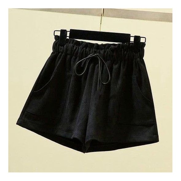 Замшевые шорты короткие женские черного цвета 3110, Цвет: Черный, Размер: L-XL (46-48 UKR), фото 