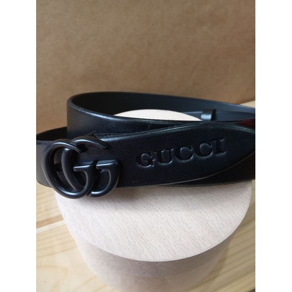 Женский ремень кожаный пряжка черная Gucci 22201, Цвет: Черный, Ширина: Узкий, фото 