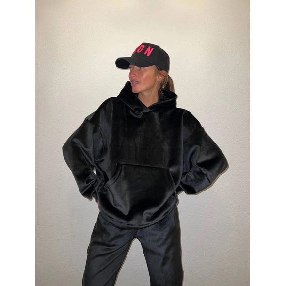 Женский велюровый спортивный костюм черный 0343, Цвет: Черный, Размер: S-M (42-44 UKR), фото , изображение 3