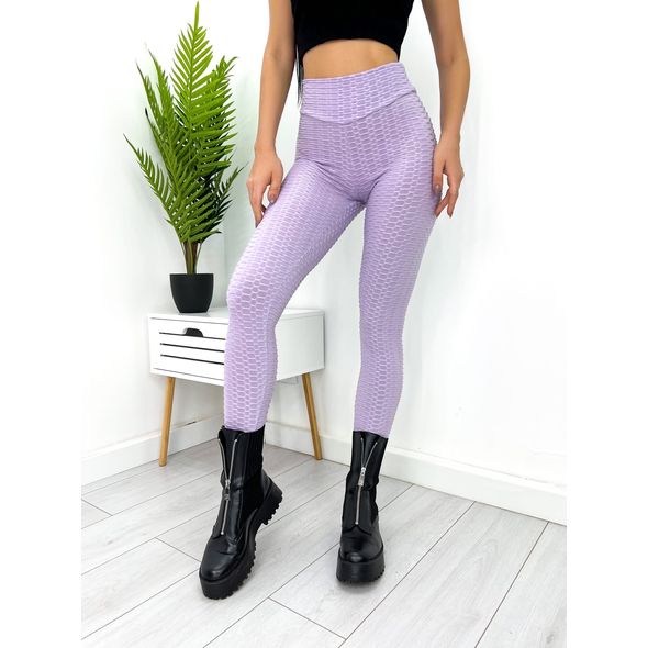 Леггинсы женские с завышенной талией цвет лаванда 742, Цвет: Лаванда, Размер: 50-52 UKR, фото 