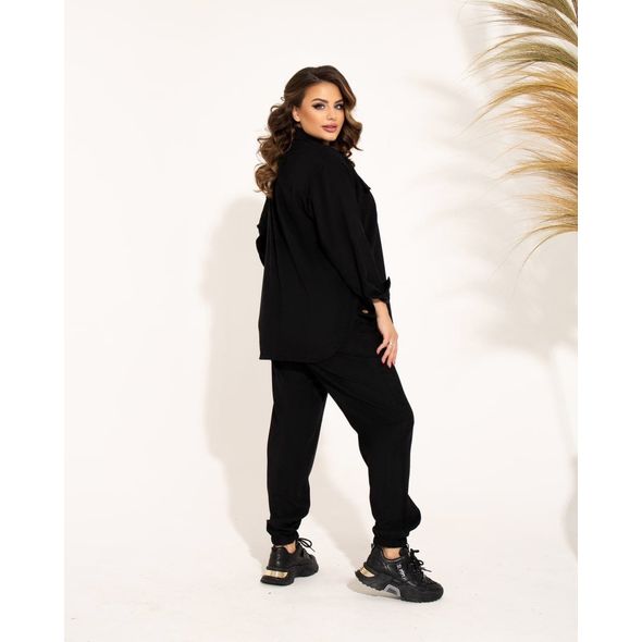 Женский костюм брючный черный 1060, Цвет: Черный, Размер: 48-50 UKR, фото 