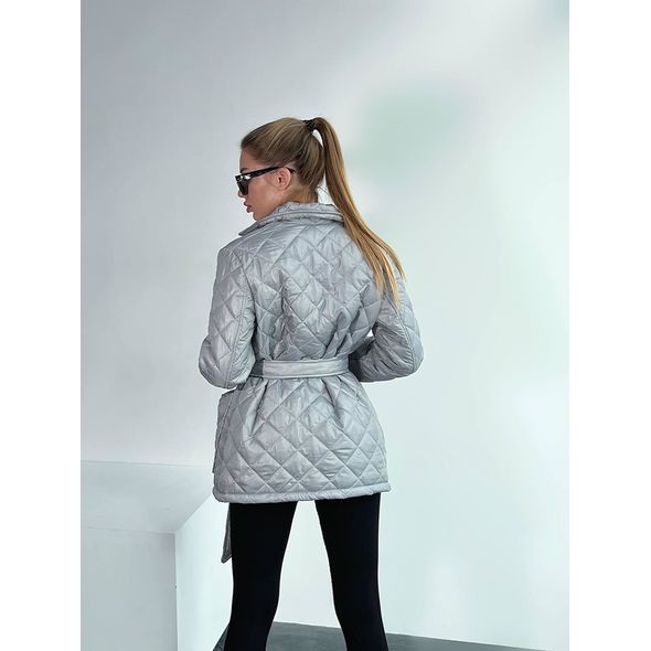 Жіноча стильна куртка класична коротка сіра 256, Колір: Сірий, Розмір: S, фото , зображення 2