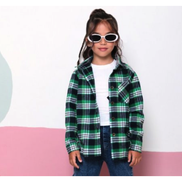 Сорочка для дівчаток у клітку, Зріст: 44-50, фото 