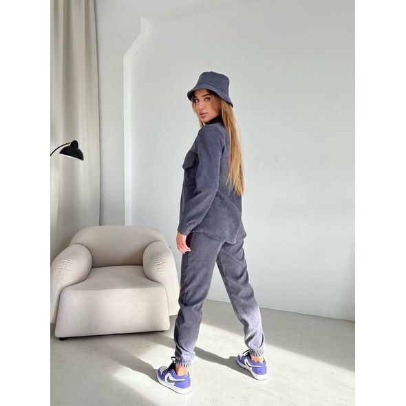 Женский костюм модный прогулочный тройка с панамой цвет графит 7241, Цвет: Графит, Размер: S-M (42-44 UKR), фото , изображение 2