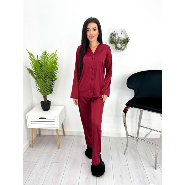 Женская пижама брючная цвет бордо 747, Цвет: Бордовый, Размер: S-M (42-44 UKR), фото 