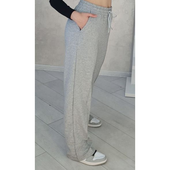Жіночі спортивні штани прямі сірі 30296, Колір: Сірий, Розмір: s-m, фото , зображення 2