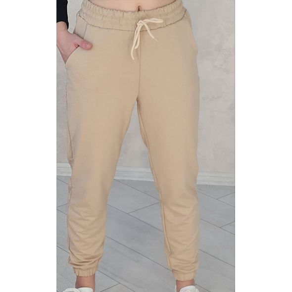 Жіночі спортивні штани бежеві 30230, Колір: Бежевий, Розмір: s-m, фото 