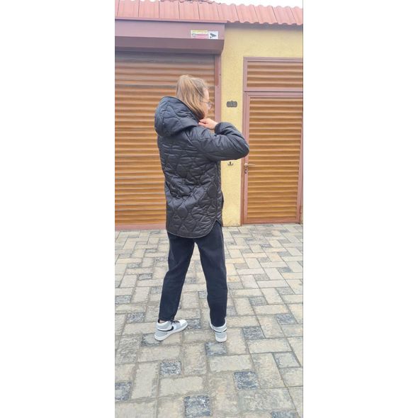 Женская куртка тонкая с капюшоном цвет черный 30304, Цвет: Черный, Размер: 42-46 UKR (One size), фото , изображение 2