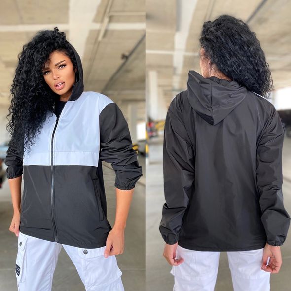 Вітровка жіноча плащова чорно-біла 397, Колір: Чорно-білий, Розмір: s-m, фото 