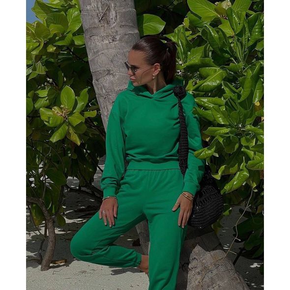 Жіночий спортивний костюм трійка батник+топ+штани зелений 119, Колір: Зелений, Розмір: s-m, фото , зображення 4