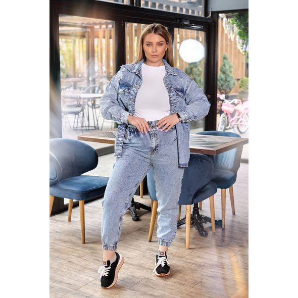 Жіночі джинси світлі на манжетах 1952 року, Колір: Синій, Розмір жіночих джинсів: 31, фото 