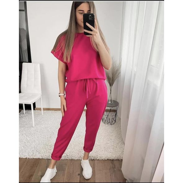 Жіночий костюм штани та футболка колір малиновий 3214, Колір: Малиновий, Розмір: 42-46, фото 