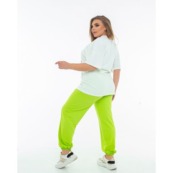 Жіночий спортивний костюм великого розміру салатовий 5265, Колір: Салат, Розмір: 50-52, фото , зображення 2