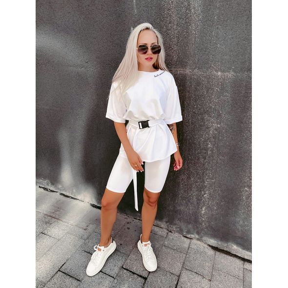 Женский костюм модный шорты и футболки цвет белый 10148, Цвет: Белый, Размер: S (42 UKR), фото 