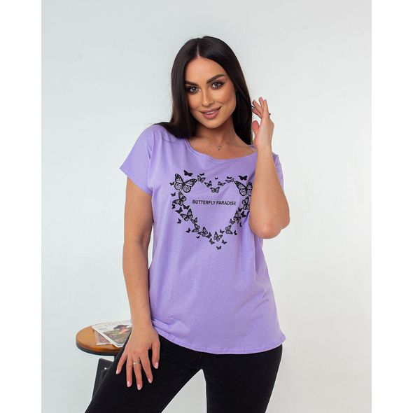 Футболка батал женская лаванда 2011, Цвет: Лаванда, Размер: 48-54 UKR (One size), фото 