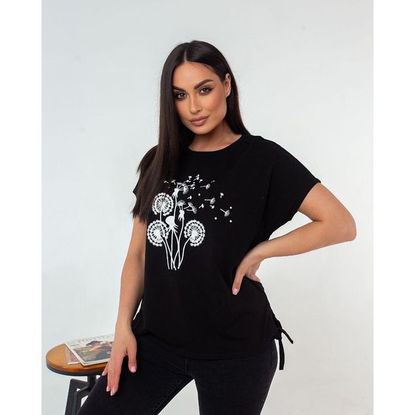 Футболка батал жіноча чорна 2010, Колір: Чорний, Розмір: 48-54, фото 