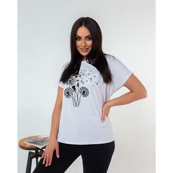 Футболка батал женская белая 2010, Цвет: Белый, Размер: 48-54 UKR (One size), фото 