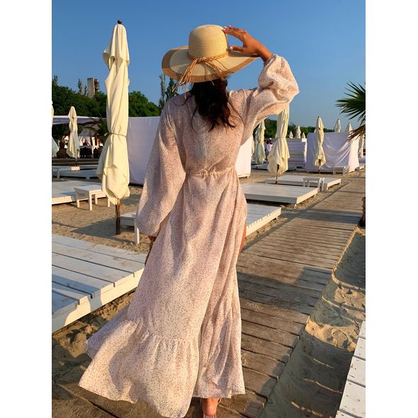 Парео длинное с узором из шифона с41562, Размер: 42-46 UKR (One size), фото , изображение 5