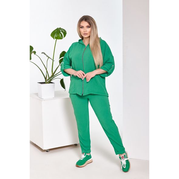 Женский костюм прогулочный большого размера цвет зеленый 1070, Цвет: Зеленый, Размер: 56-58 UKR, фото 