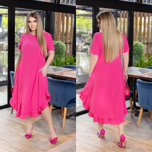 Платье женское большого размера малиновое 1157, Колір: Малиновий, Розмір: 50-52, фото 