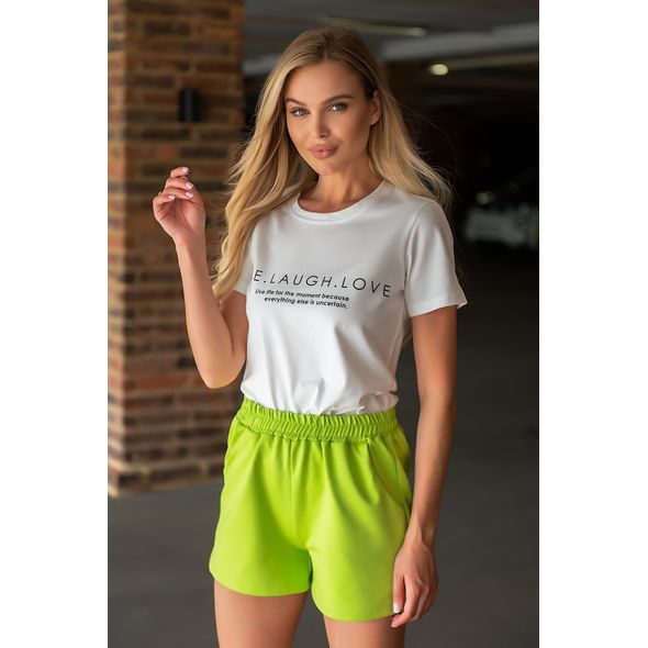 Женский спортивный костюм шорты и футболка зеленый 570, Цвет: Зеленый, Размер: S-M (42-44 UKR), фото 