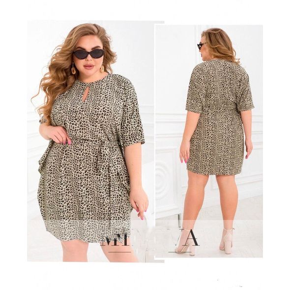 Коротка сукня для повних з красивим візерунком 1162-1, Розмір: 52-54, фото 