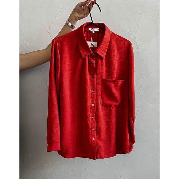 Жіночий костюм літній штани прямі та сорочка вільного крою 7188, Колір: Червоний, Розмір: s-m, фото 