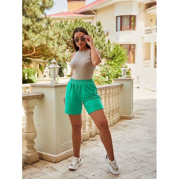 Женские шорты короткие большого размера цвет мятный 1044, Цвет: Мятный, Размер: 48-50 UKR, фото 
