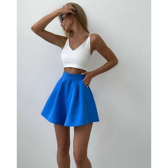 Жіночі короткі шорти з високою посадкою колір електрик 263, Колір: Електрик, Розмір: S, фото , зображення 2