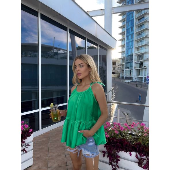 Женская блузка на лямках зеленая АК2029, Цвет: Зеленый, Размер: 42-46 UKR (One size), фото , изображение 2