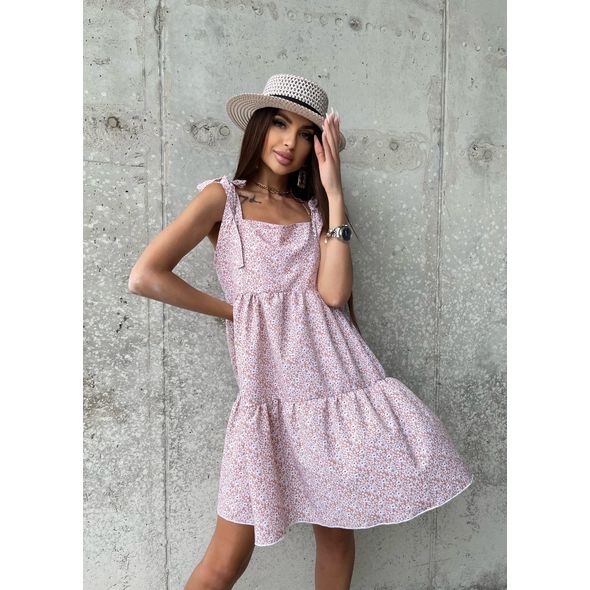 Сарафан міні пудра 444, Колір: Пудра, Розмір: s-m, фото , зображення 2