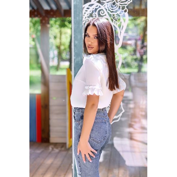 Жіноча біла блузка красива р3/р3/1, Колір: Білий, Розмір: s-m, фото , зображення 2