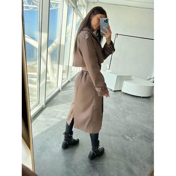 Женский плащ английский мокко 30266, Цвет: Мокко, Размер: 42-46 UKR (One size), фото , изображение 3