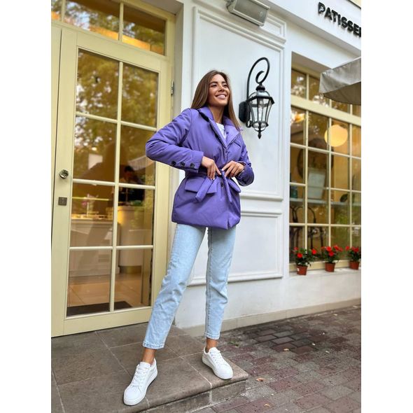 Жіноча класична куртка-сорочка фіолетова 255, Колір: Фіолетовий, Розмір: M, фото , зображення 2