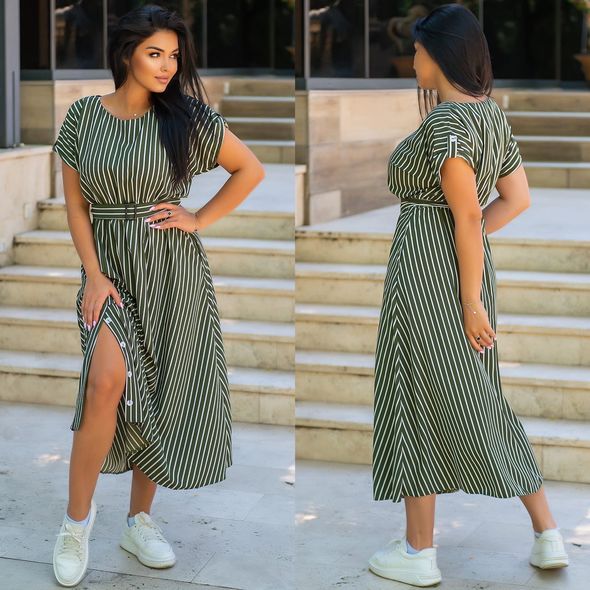 Сукня для повних жінок колір зелений С63, Колір: Зелений, Розмір: 50-52, фото 