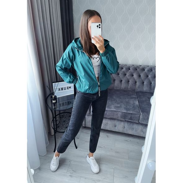 Женская куртка ветровка морская волна 340/1340, Цвет: Морская волна, Размер: S-M (42-44 UKR), фото 