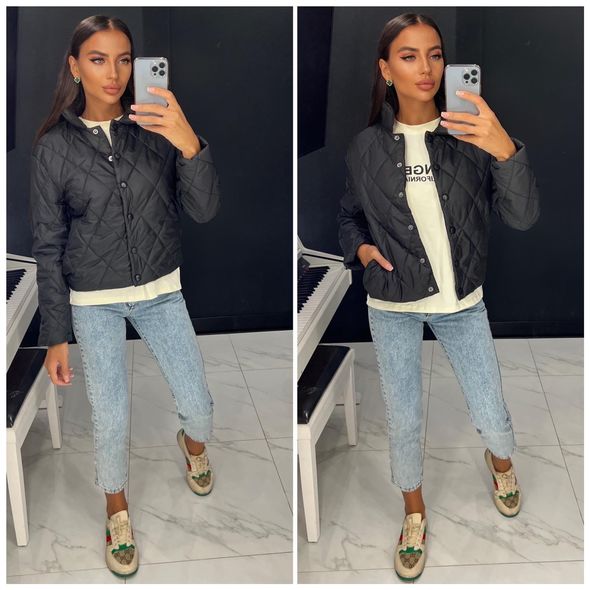 Жіноча коротка чорна куртка 850/1850, Колір: Чорний, Розмір: s-m, фото 