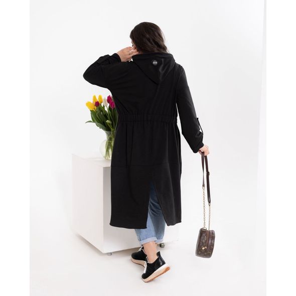 Женский кардиган длинный на молнии черный 1066, Цвет: Черный, Размер: S-M (42-44 UKR), фото , изображение 2