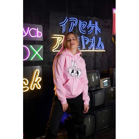 Жіноча толстовка на флісі з капюшоном колір рожевий «Бакс Бани», Колір: Рожевий, Розмір: 42-46, фото , зображення 2