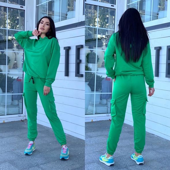 Женский спортивный костюм зеленый 6102/6103, Цвет: Зеленый, Размер: S-M (42-44 UKR), фото 
