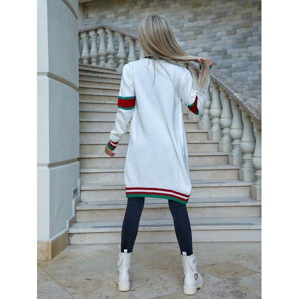 Жіночий в'язаний кардиган білий 8001, фото , зображення 3