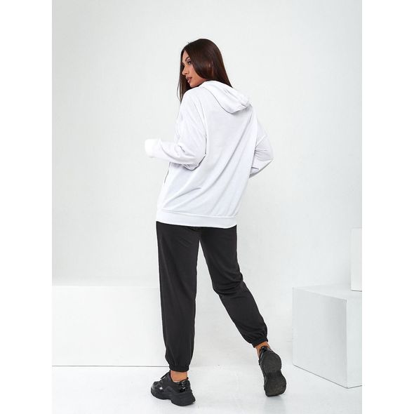 Модний жіночий спортивний костюм великого розміру чорно-білий 2024, Колір: Чорно-білий, Розмір: 48-50, фото , зображення 4