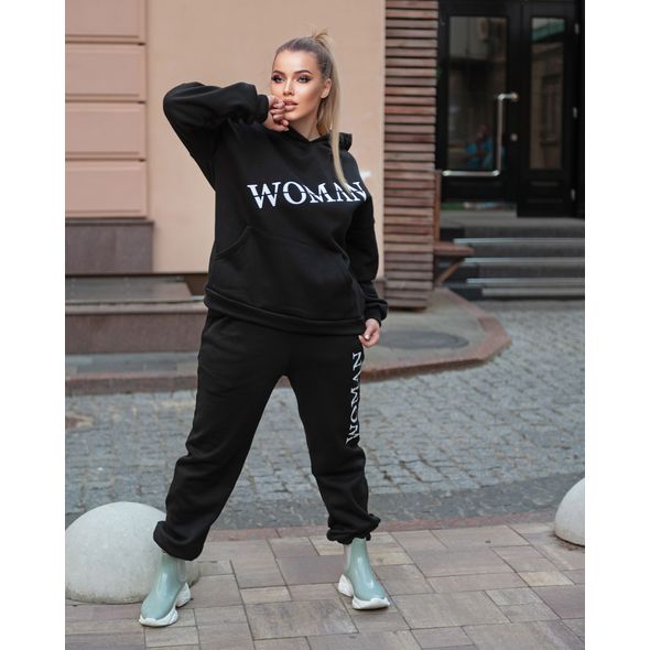 Жіночий спортивний костюм великого розміру чорний 2682, Колір: Чорний, Розмір: 48-52, фото 