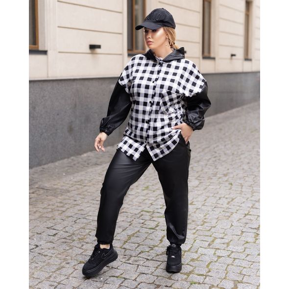 Женский прогулочный костюм модный рубашка и брюки кожаные белый 1097, Цвет: Белый, Размер: S-M (42-44 UKR), фото 