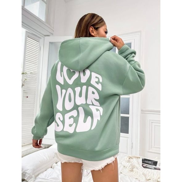 Жіночий худий з написом на спині оливковий колір 856, Колір: Оливковий, Розмір: 42-46, фото 