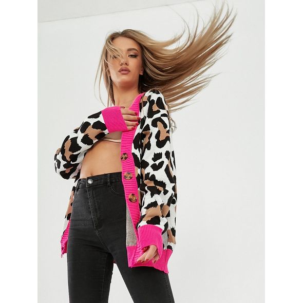 Крутий кардиган жіночий вільного стилю турецький малиновий 4165, Колір: Малиновий, Розмір: 42-48, фото , зображення 2