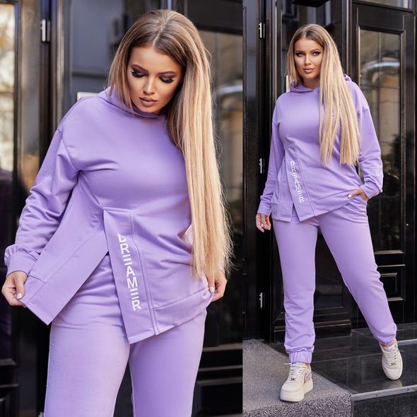 Стильний жіночий костюм спортивний лаванда 4102/4103, Колір: Лаванда, Розмір: s-m, фото 